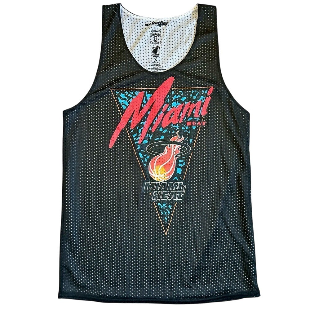 Miami Heat Hardwood‎ Classics Vintage Basketball Jersey Men's Size S Black Retro